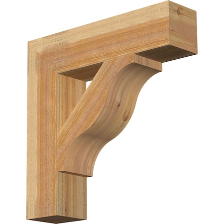 Ekena Millwork Funston Block Rough Sawn Bracket, Western Red Cedar, 6"W x 26"D x 26"H BKT06X26X26FST05RWR